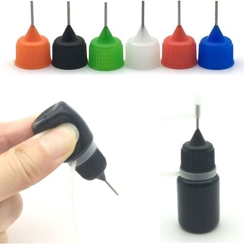 10pcs 5ml Empty Black PE Dropper Bottle for E Liquid Plastic Jar With Metal Needle Cap Vial