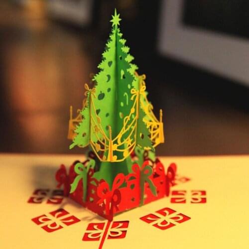 10pcs/lot Merry Christmas Tree Greeting Cards Message Postcards Thanksgiving Card Merry Christmas Gifts