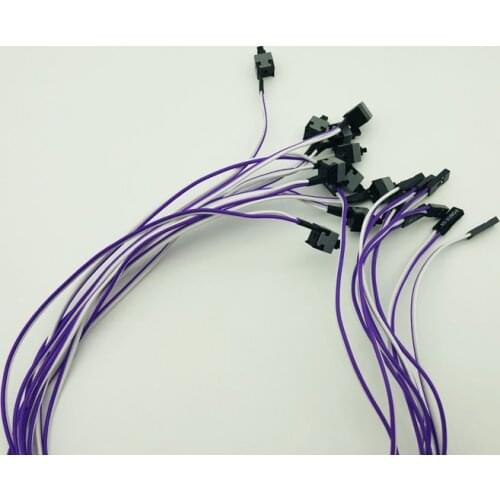 10PCS Motherboard Cable Desktop Computer PC Case Reset Power Button SW Switch Power Cord Cable Re-start Switch Cable for Mining