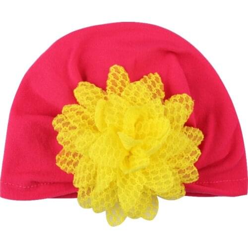 10pcs Beanie Soft Knot Flower Hat Bohemia Style Indian Caps Spring Autumn Winter Children Elastic Accessories