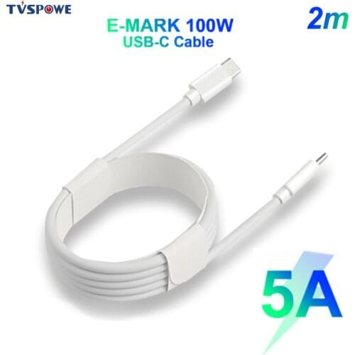 100W USB Type C Fast Charging Cable Cord E-mark Chip DC Power Adapter Connector Converter for Macbook Lenovo Asus Laptop Charger