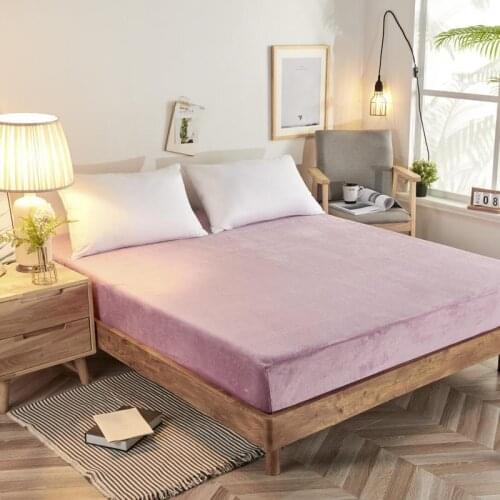 30 Fitted Sheet for Winter 200 GSM Flannel Bed Sheet Single Size Coral Fleece Fabric Soft Bed Sheet Sets Queen Size