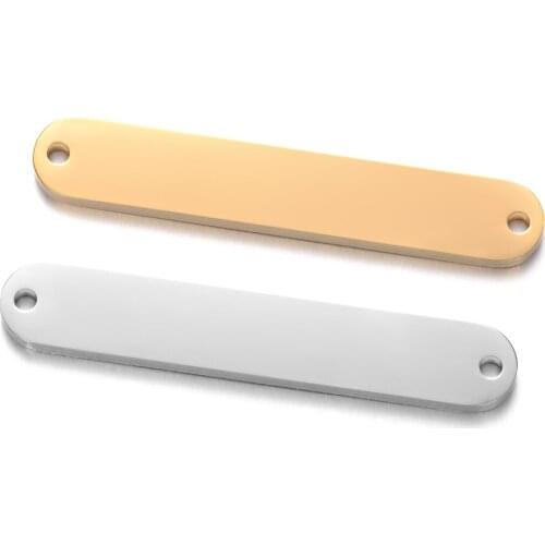 5pcs 1.5*6*35mm Bracelet Accessories Oval Bar Blank Bar Stainless Steel Necklace Pendants Mirror Polish