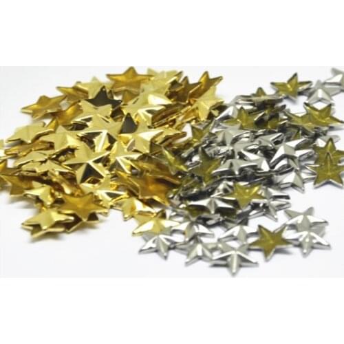 500pcs 8mm 10mm 12mm Gold Silver Star Shape Hot fix Nailheads FlatBack Rhinestuds Iron on Studs For Garments DIY Accessories