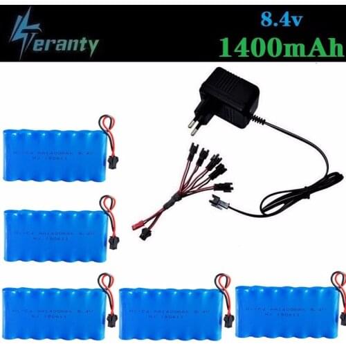 8.4v 1400mAh Battery Charger sets For RC Cars Robots Tanks Train Gun Boats Aa NiCD Battery 700mah 8.4v Rechargeable Battery Pack
