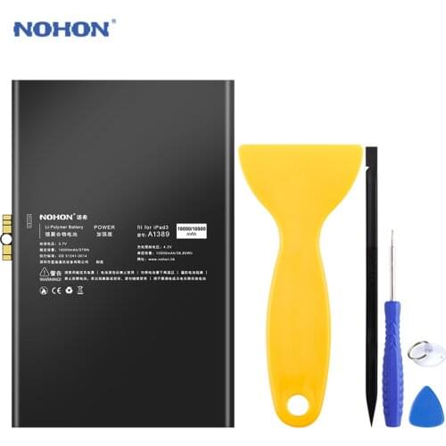 NOHON Battery For iPad 3 4 iPad3 iPad4 3RD A1389 A1403 A1416 A1430 A1458 A1459 10500mAh Replacement Tablet Bateria Free Tools