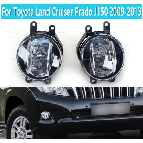 12V A Pair White Car LED Fog Lights Fog Lamp Assembly For Toyota Land Cruiser Prado J150 2009 2010 2011 2012 2013