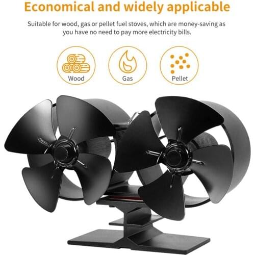 Silent Stove Fans Aluminum Heat Powered Log Burner Wood Fans For Rooms Fireplace Warmth Winter for Home Multi Fuel Burner Fans