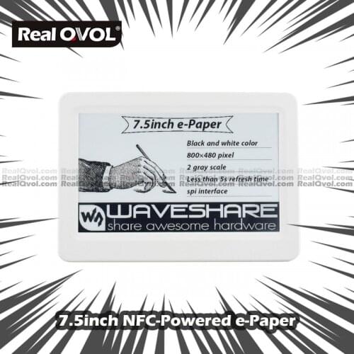 RealQvol 7.5inch Passive NFC-Powered E-Paper, No Battery, Wireless Powering & Data Transfer