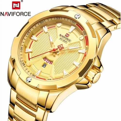 NAVIFORCE Top Luxury Brand Mens Watches Waterproof Quartz Watch Stainless Steel Date Analog Male Clock Men Relogio Masculino