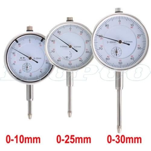 Dial Indicator 0-10mm 0-25mm 0-30mm 0.01mm With Lug Dial Gauge Micrometer Caliper Table Precise Indicator Measuring Tools