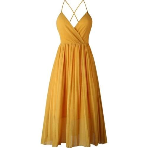 Желтые летние платья Fhumig China At AliExpress