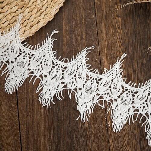 Lace material fabric for sewing supplies white eyelash lace ribbon trimming diy crafts handmade supplies 5yards/lot 2020 new