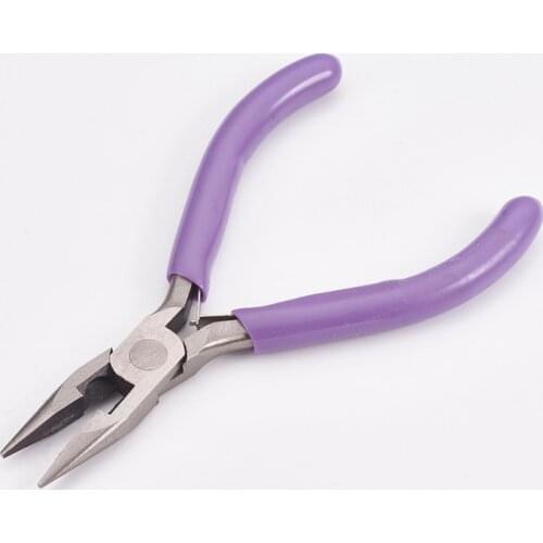 Carbon Steel Jewelry Pliers Needle Nose Pliers Polishing Jewelry Making Tools 12x8.1x0.9cm