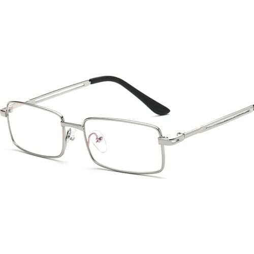 Laura Fairy Classic Alloy Full Rim Rectangle Design Silver Color Reading Glasses for Men 1.00/1.50/2.00/2.50/3.0/3.50/4.00