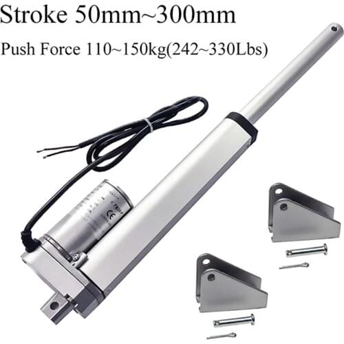 LDB DC 12V Electric Motor Linear Actuator 1100&1500N 50-300mm Stroke 5&13mm/s Speed Mini Linear Motor Putter For Medical Devices