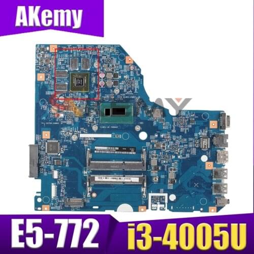 Akemy Laptop motherboard For ACER Aspire E5-772 i3-4005U Mainboard 14276-1M SR1EK N16V-GM-B1 DDR3