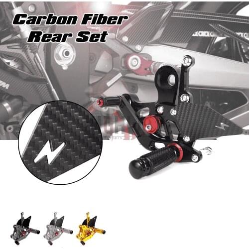 Motorcycle CNC & Carbon Footrest Rear Sets Adjustable Rearset Foot Pegs for YAMAHA MT09 FZ09 MT-09 FZ-09 XSR900 2014-2020