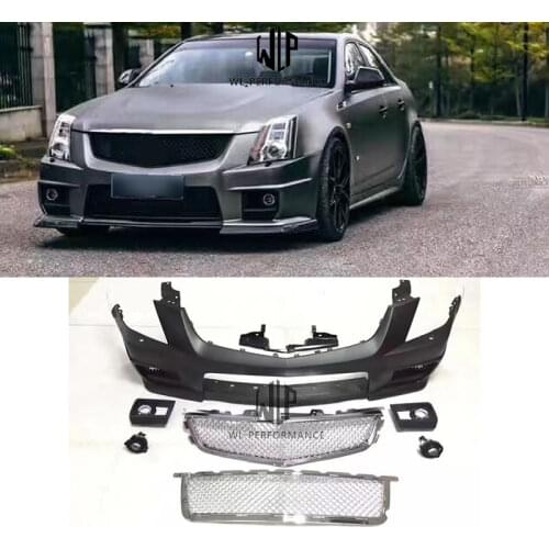 CTS CTS-V PP Upainted Front bumper racing grills Car body kit for Cadillac CTS CTS-V 08-12