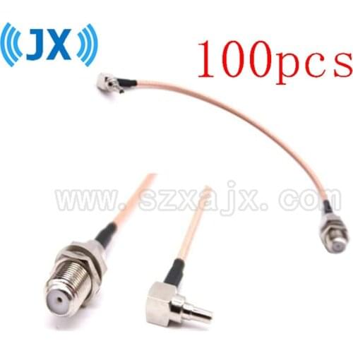 Wholesale 100pcs F to CRC9 cable F female to CRC9 right angle RG316 Pigtail cable 15cm for Huawei 3G/4G USB Modem fast shipping