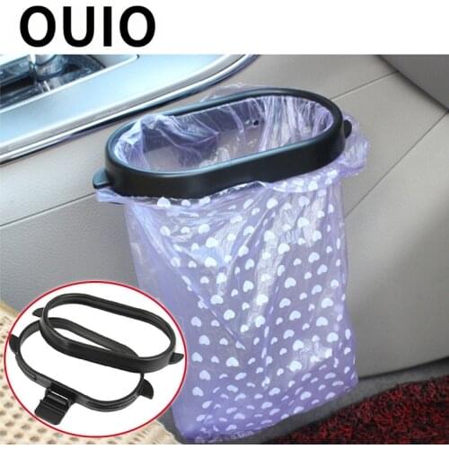 OUIO Car Garbage Bag Rack Trash Box Auto For Abarth Fiat 500 BMW E46 E39 E60 E90 E36 Mercedes Benz W204 Volvo XC90 V70 S80 S60