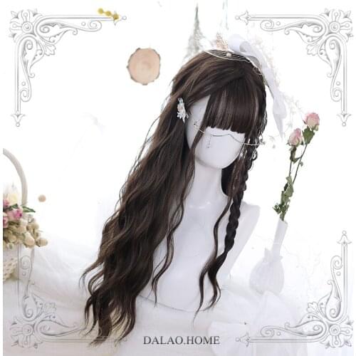 High Quality Daily Soft Sister Lolita Hair Tail Hierarchical Water Pattern Curly Hair Wig Cosplay Costume Party