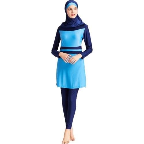 Full Cover Costume swimwear Fashion Swimsuit High Quality Middle East Islamic Muslim long sleeve Print Burkinis Hijab