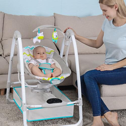 Portable Baby Bed Multifunctional Baby Rocking Bed Rechargeable Newborn Crib Baby Swing Cradle Basket
