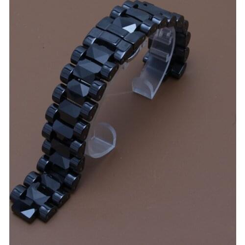 Watchbands Watches Accessories Black Pure Ceramic Watch straps bracelet width 19mm lug 10mm for brand dress Men J wristwatches
