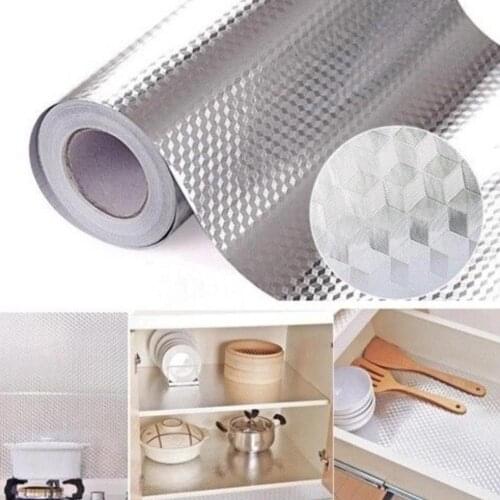 Self Adhesive High Temperature Waterproof Oil-proof Aluminum Foil Home Kitchen Wall Tile Sticker New