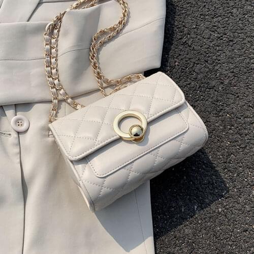 Chic Plaid Chain Crossbody Bags For Women Quilted PU Leather Female Flap High Quality Girls Shoulder Bags Purses And Handbags