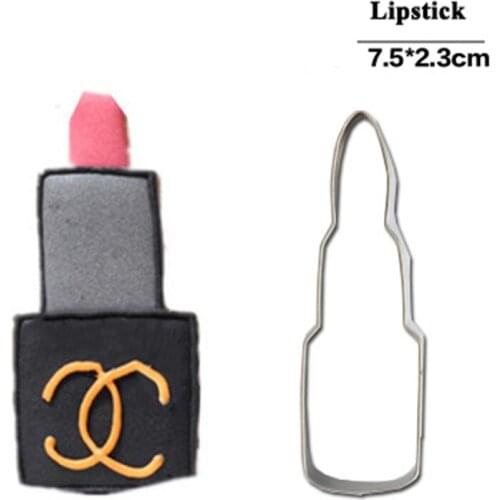 Lovely Lipstick Shape Cookie Tools Cake Stencil Kitchen Cupcake Decoration Template Mold Cookie Coffee Stencil Mold Baking