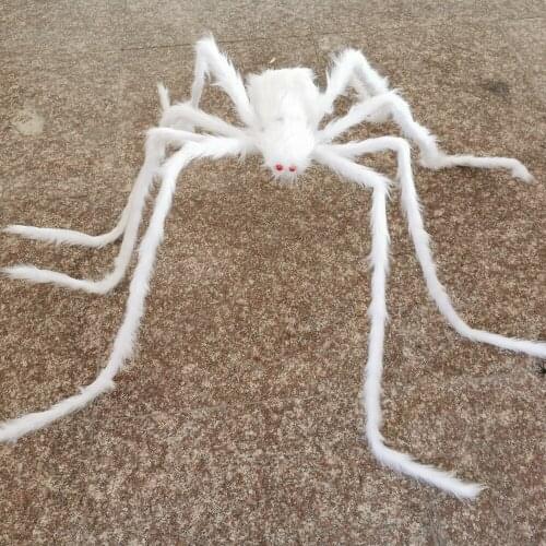 Latest Halloween Decor White Black Spider Halloween Decoration Haunted House Prop Indoor Outdoor Giant Decor Size 30cm to 200cm