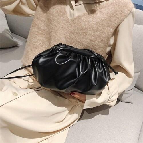 Women Small Ruched Cloud Bag Handbag 2020 Soft Hand Purse Fashion Clutch Bag Evening Party Bags shoulder bag FTB152