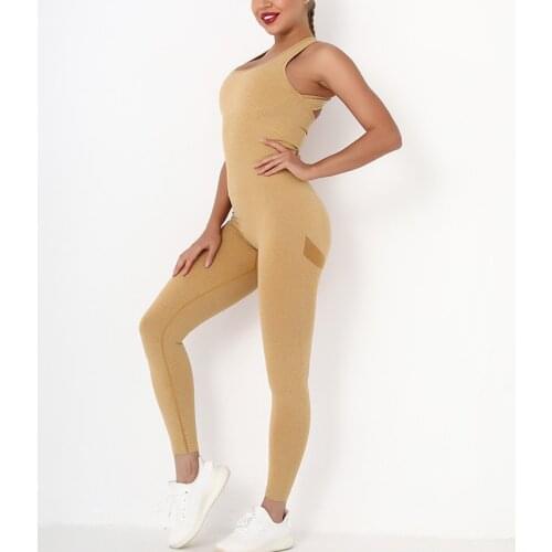 One-piece Gym Set Sports Bra Leggings Jumpsuit Backless Fitness Yoga Set All-in-one Jumpsuit Tight Sportswear Active Wear Women