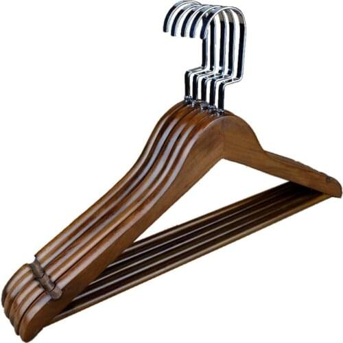 10pcs/lot 40cm/44cm Solid wood vintage clothes rack, clothing store anti-skid wooden hanger. Mens and womens suits hangers