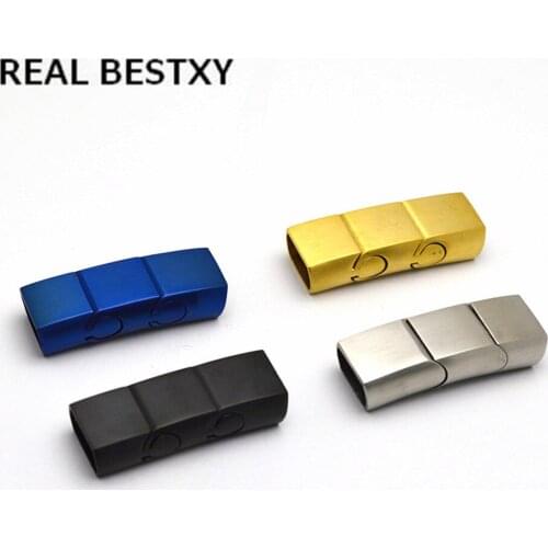 10pcs/lot custom logo hole:11.2*6.4mm Long Magnetic Clasp Stainless Steel Connectors For Flat Leather Bracelet Rope End Clasp