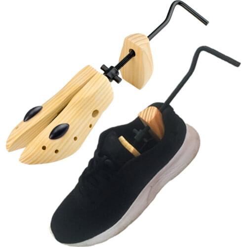 2pcs Man Women Adjustable Length Foot Grinding For Pinch Ergonomic Handle Widener Natural Wood Non Slip Durable Shoe Stretcher