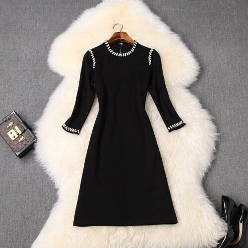 2020 new Superior quality spring elegant Solid Party Dress woman Mini sexy dress Work Clothing vintage Celebrity Black dresses