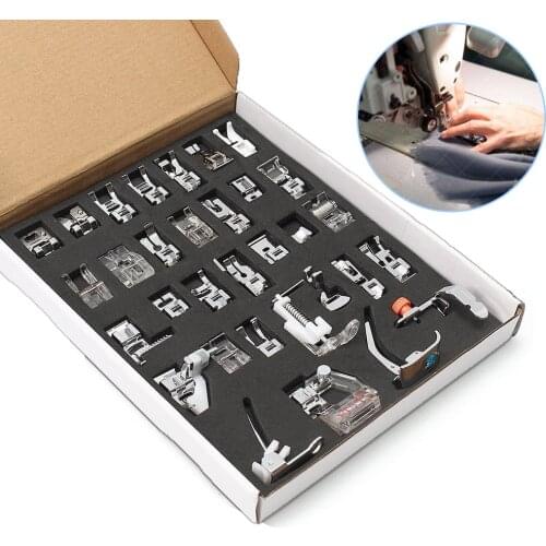 32pcs Domestic Sewing Machine Accessories Presser Foot Feet Kit Set Hem Foot Spare Parts