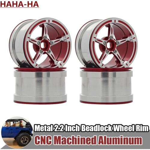4Pcs 2.2 Beadlock Aluminum Alloy Wheel Rim Hub for 1/10 RC Crawler Car Axial SCX10 90046 Traxxas TRX4 RR10 Wraith 90053 D90
