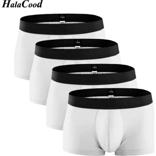 4Pcs\lot Brand Cotton Boxer Men Underwear Mens Shorts Boxers Black Sexy Homme Underpants Cheap Underclothes Cotton Underwaist