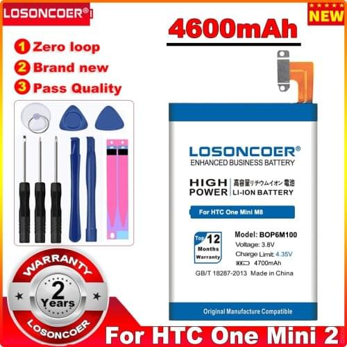 4600mAh LOSONCOER B0P6M100 BOP6M100 Battery for HTC One Mini 2 M8 Mini M5 Battery