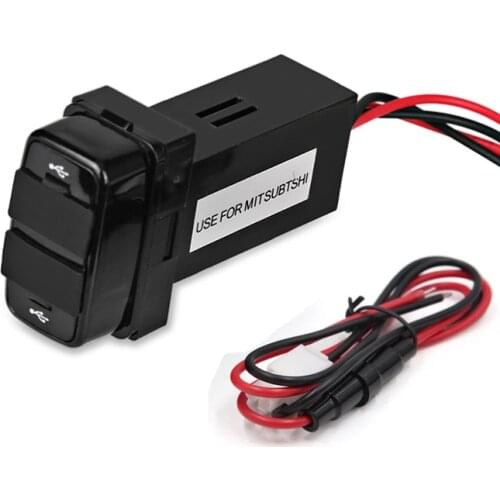 Dual USB Twin Port Socket Adapter 5V 2.1A Car Charger Power for Mitsubishi Grandis Eclipse Lancer Galant Pajero Endeavor