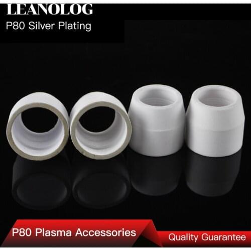 10pcs The 80 100 Amps Plasma Cutters Accessories and Consumables Silver Ceramic Cups of p80 Plasma Cutting Gun and Torch