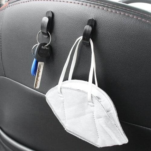 2Pcs Car Hook Clip Car Organizer Auto Hanger Holder for Bag Keys Purse Grocery Plastic Clips Fasteners Car-styling Self-adhesive