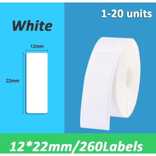 White 12x22mm/260 label for Niimbot D11 Wireless label maker Portable Bluetooth Thermal Label Printer Home Office Printer