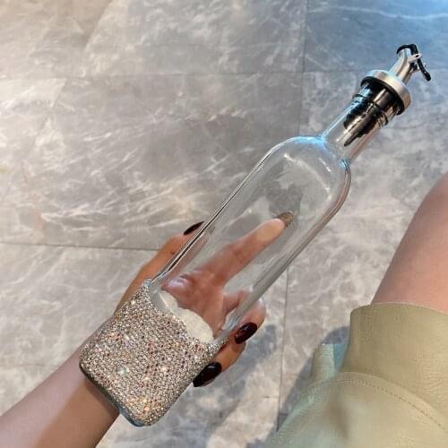 Glittering and transparent glass olive spray atomizer, anti leakage nozzle sauce bottle kitchen bar barbecue seasoning tool