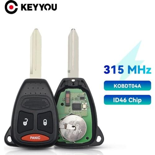 KEYYOU 315Mhz Remote Key KOBDT04A Fob 2+1 3 Button For Dodge Caliber Dakota Durango Magnum Nitro Ram 1500 2500 3500 Uncut Case