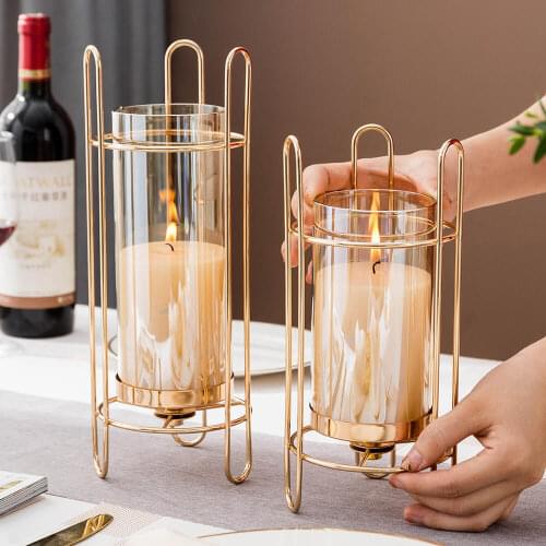 Christmas Party dining table Centerpiece Decoration Home Decor Metal Candle Holders Gold Candle Rack Round Iron Candlestick